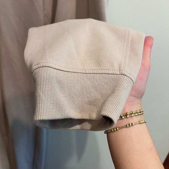 Old Navy Womens Beige Jogger Pants XL XXL Dynamic Fleece Zip Pockets Drawstring* - Picture 4 of 11